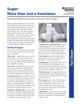 MF2929 Sugar: More Than Just a Sweetener, Fact Sheet