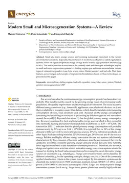 Modern Small and Microcogeneration Systems—A Review