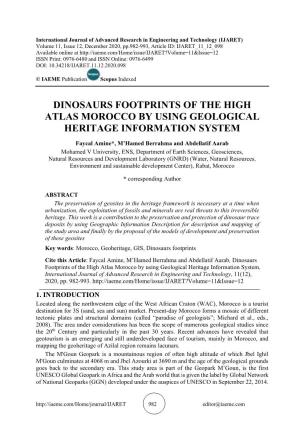 Dinosaurs Footprints of the High Atlas Morocco by Using Geological Heritage Information System