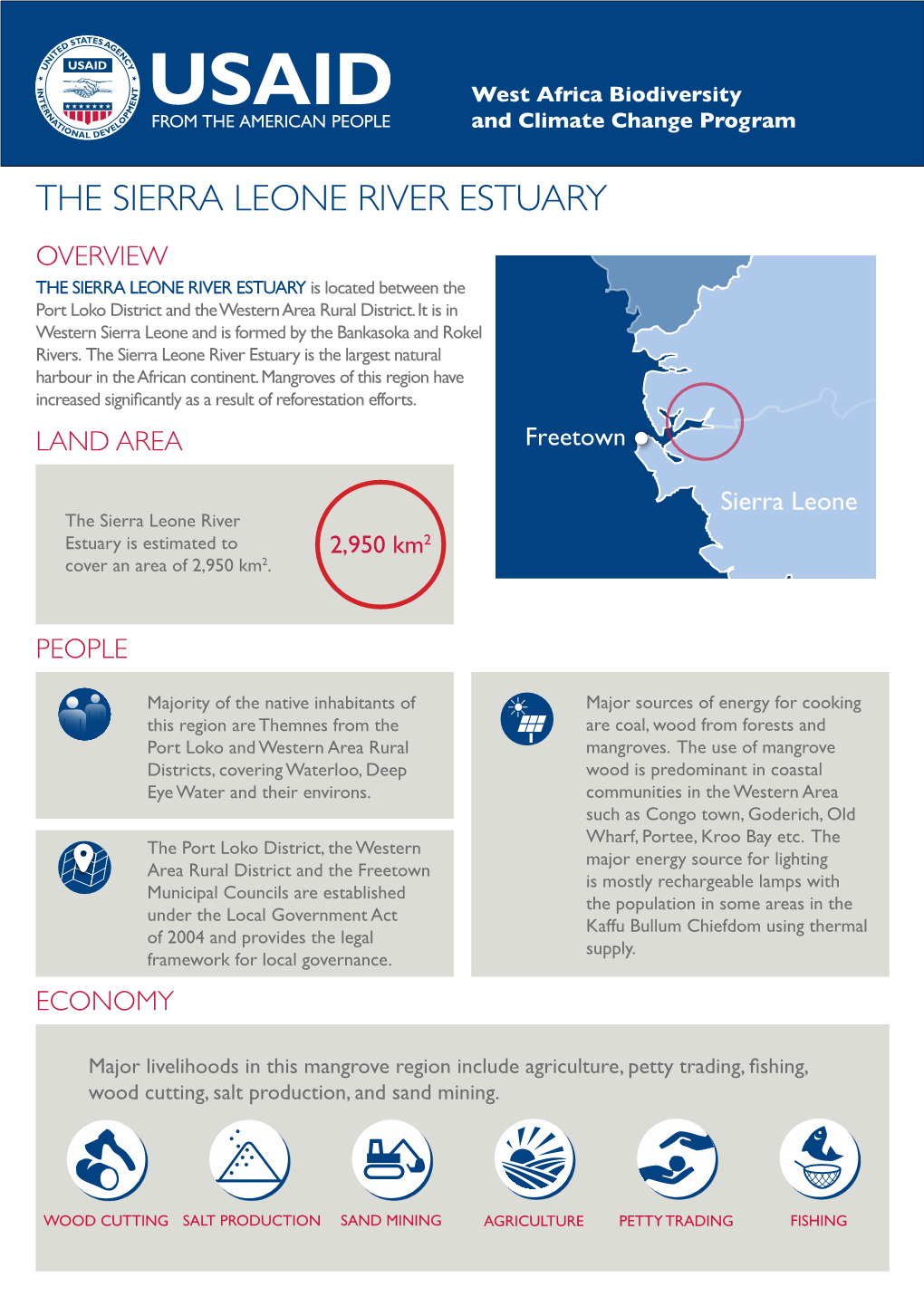 THE SIERRA LEONE RIVER ESTUARY OVERVIEW the SIERRA LEONE RIVER ESTUARY Is Located Between the Port Loko District and the Western Area Rural District