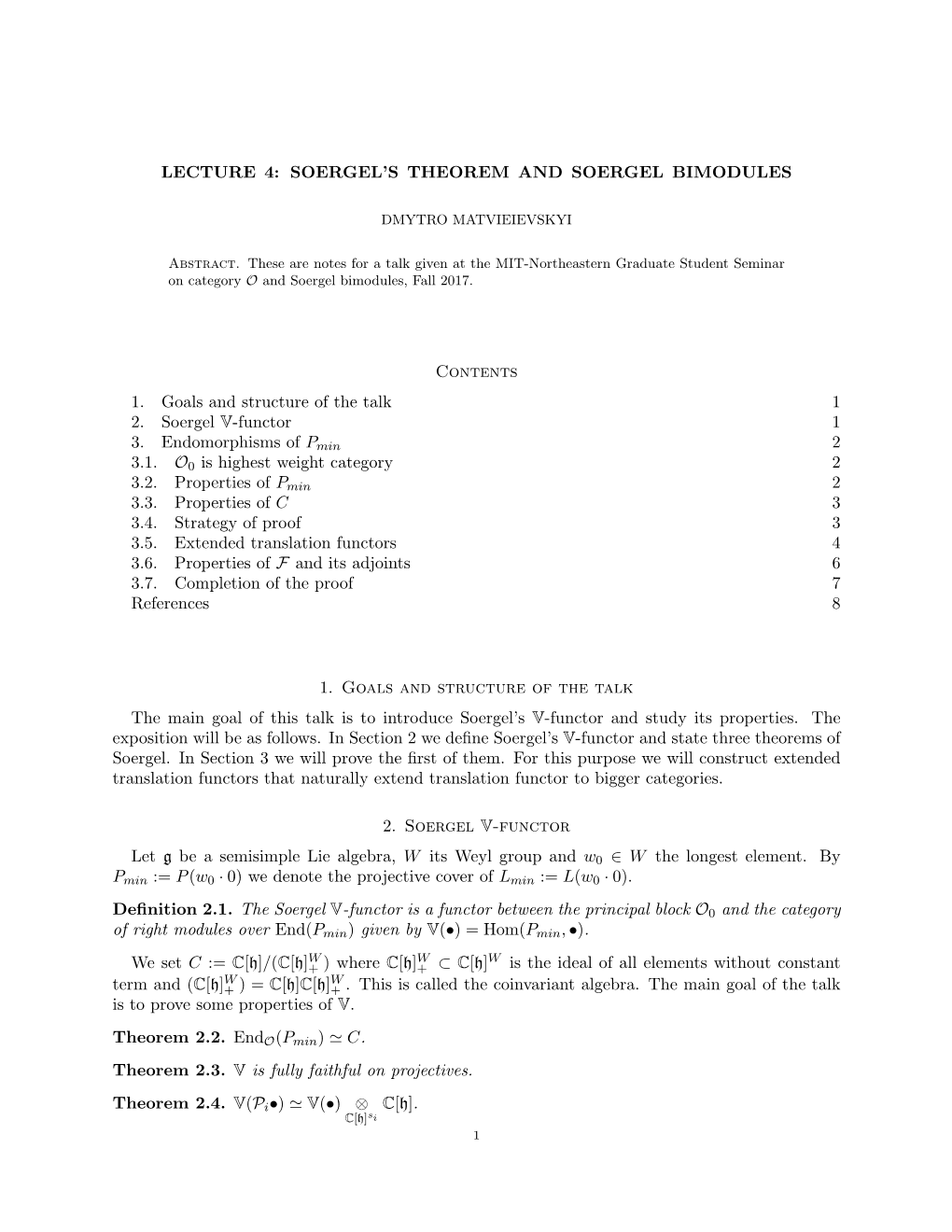 Soergel's Theorem and Soergel Bimodules