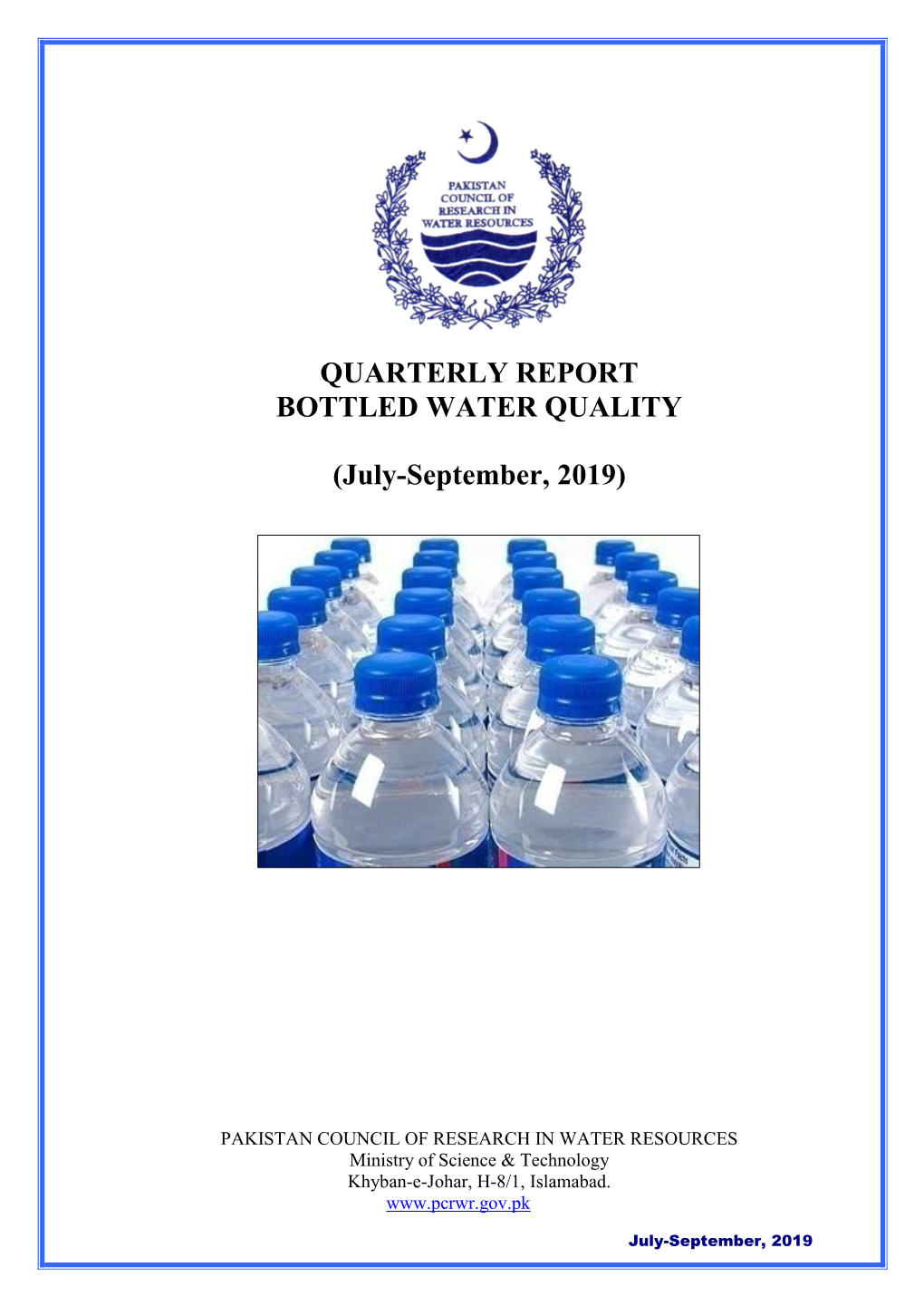 Quarterly Report Bottled Water Quality