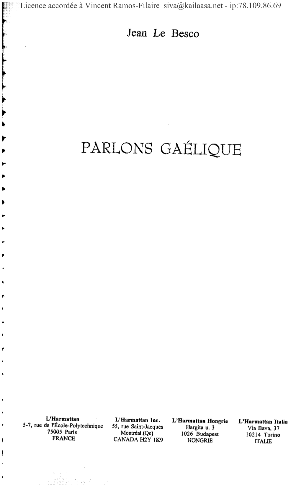 PARLONS GAÉLIQUE R