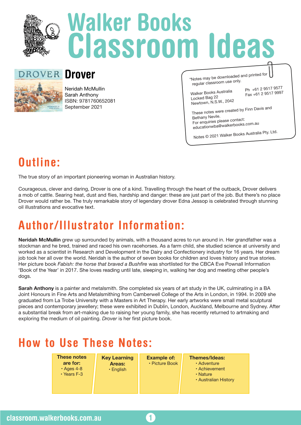 Download Drover Teachers Notes