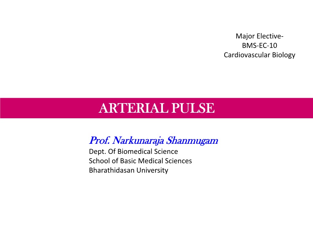 Arterial Pulse