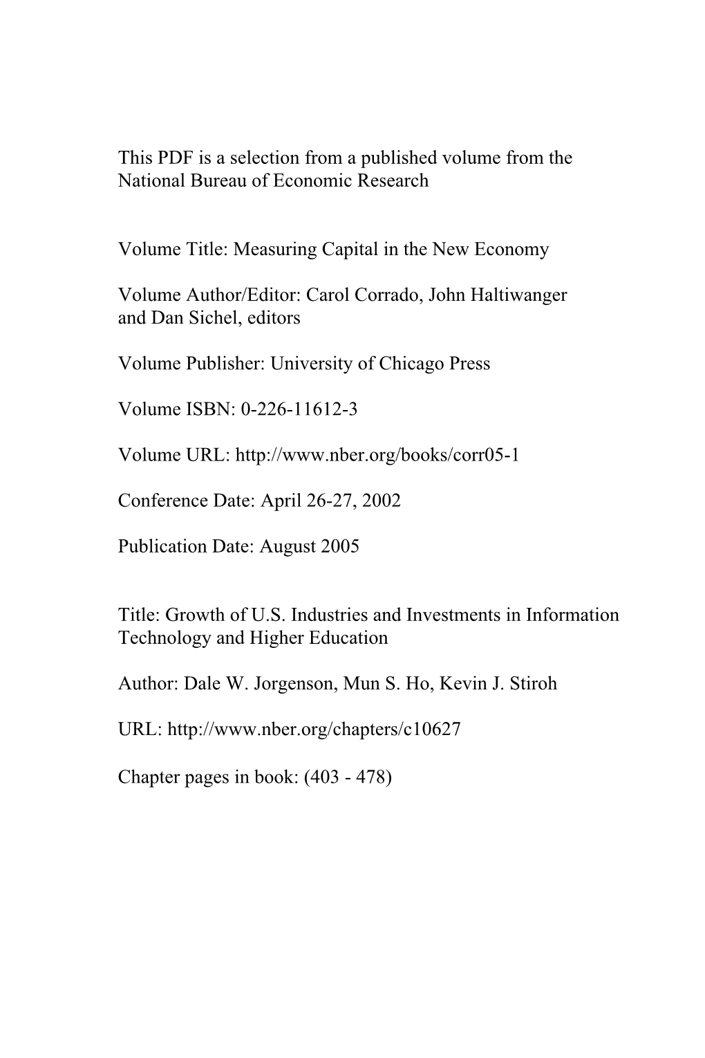 Growth of US Industries