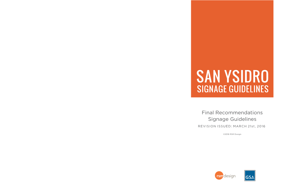 San Ysidro Signage Guidelines