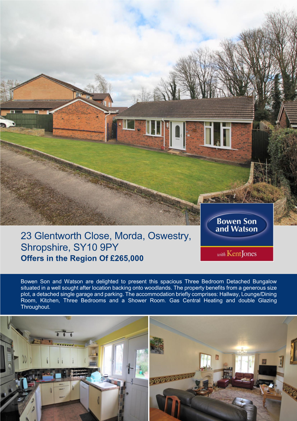 23 Glentworth Close, Morda, Oswestry, Shropshire, SY10 9PY Offers in the Region of £265,000