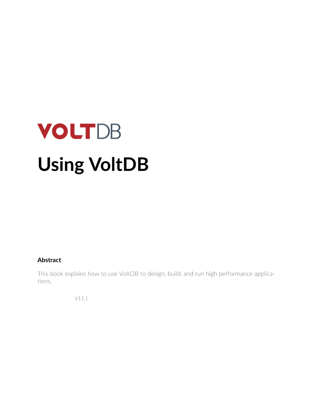 Using Voltdb