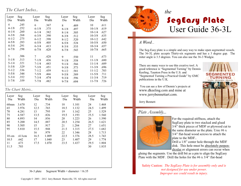 User Guide 36-3L Segeasy Plate