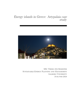 Energy Islands in Greece: Astypalaia Case Study