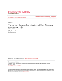 The Archaeology and Architecture of Fort Atkinson, Iowa 1840-1849