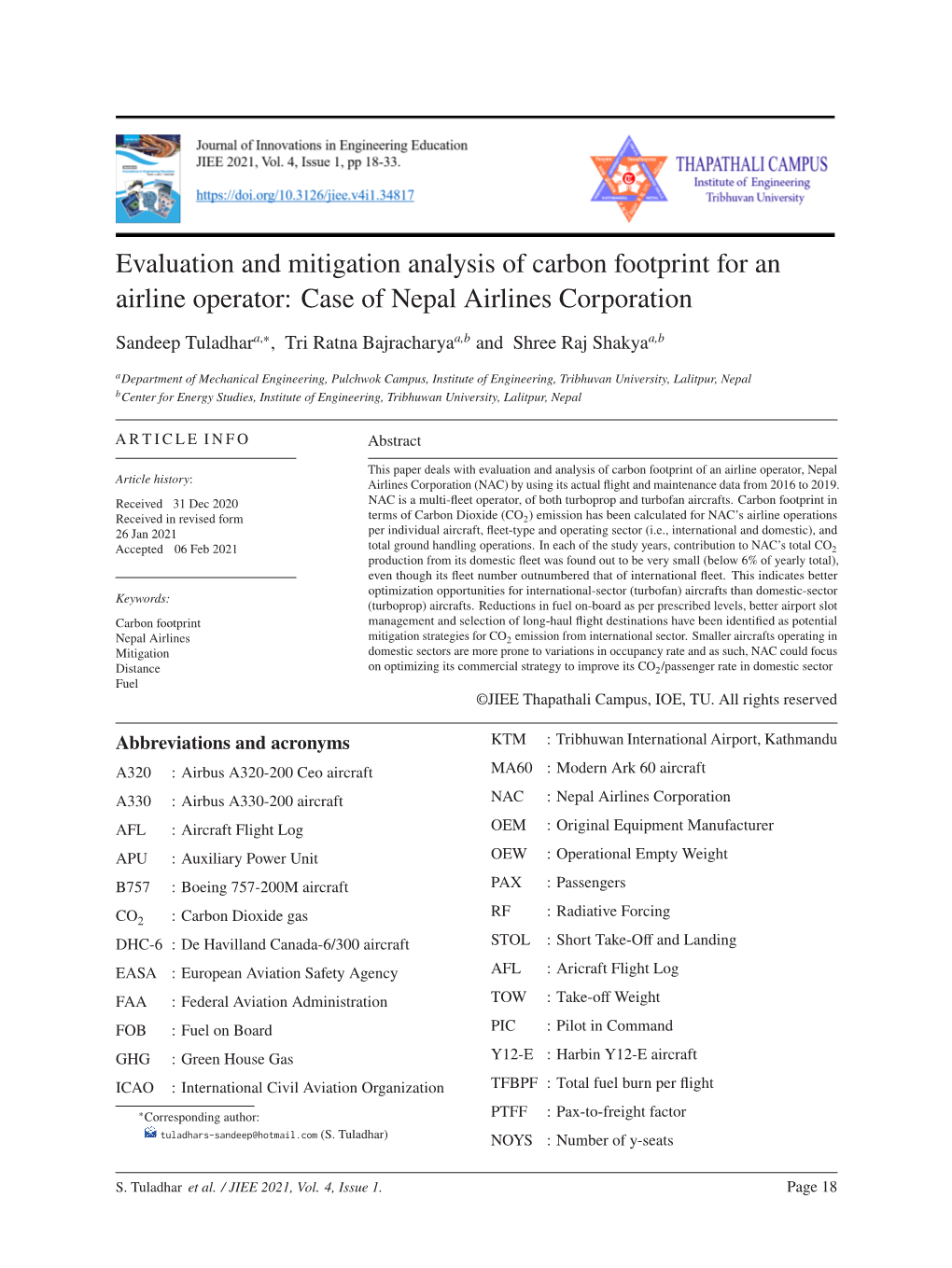 Figures/Titlelogo/Frontpageprint.Png Evaluation and Mitigation Analysis of Carbon Footpri