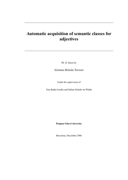 Automatic Acquisition of Semantic Classes for Adjectives