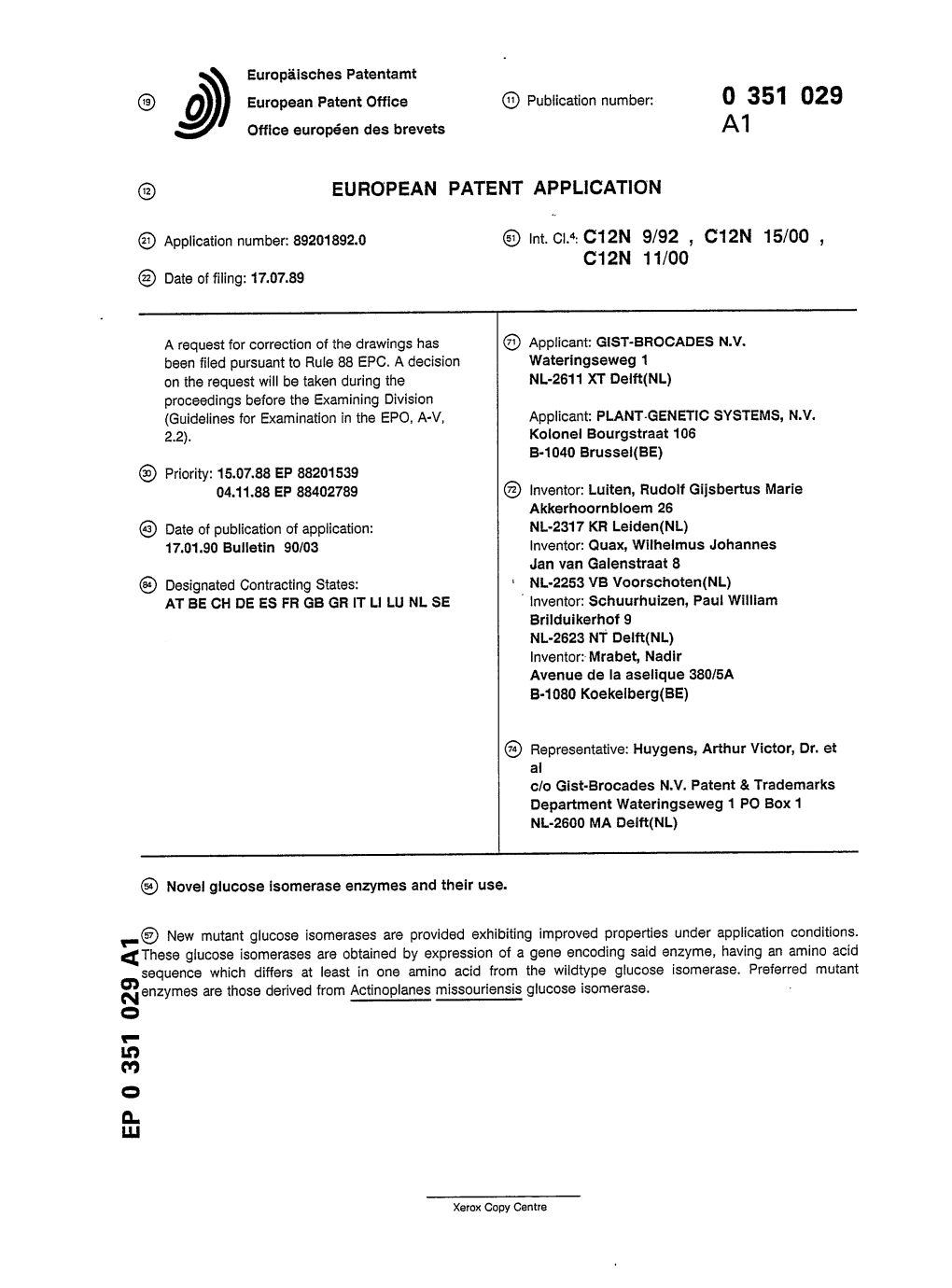 Novel Glucose Isomerase Enzymes and Their Use