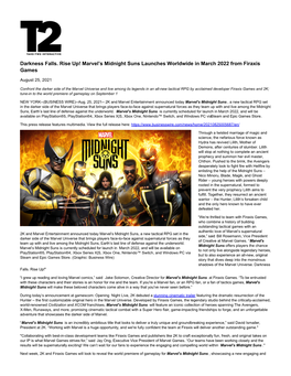 Marvel's Midnight Suns Launches