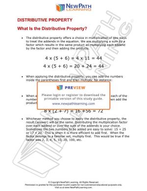 DISTRIBUTIVE PROPERTY What Is the Distributive Property?
