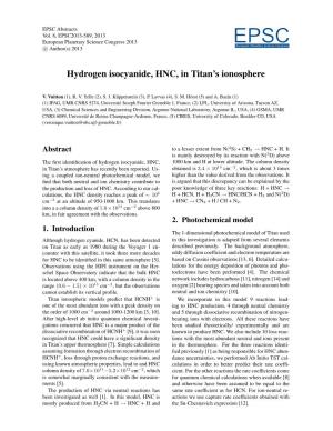 Hydrogen Isocyanide, HNC, in Titan's Ionosphere