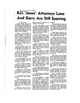 Rev. Jones' Attorneys Lane and Garry Are Still Sparring