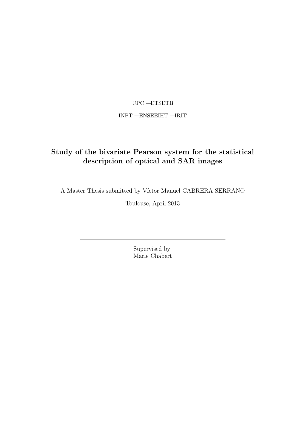 Study of the Bivariate Pearson System for the Statistical Description of Optical and SAR Images