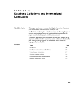 Database Collations and International Languages