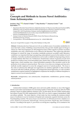 Concepts and Methods to Access Novel Antibiotics from Actinomycetes