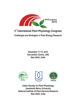 3 International Plant Physiology Congress