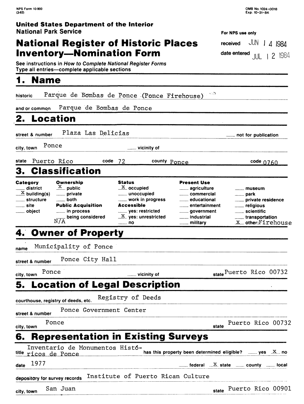 National Register of Historic Places Inventory Nomination Form 1