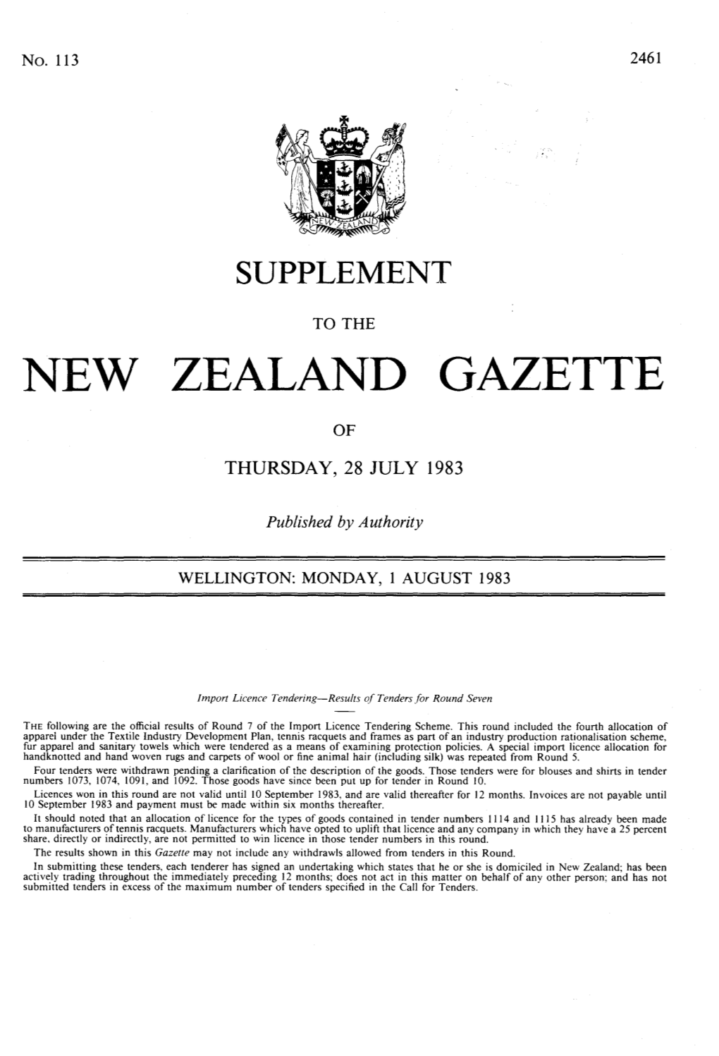 New Zealand Gazette