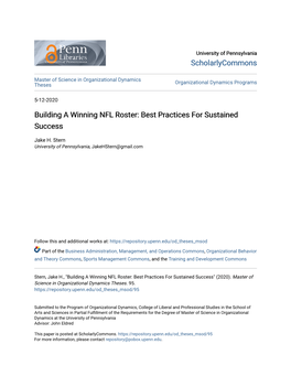 Building a Winning NFL Roster: Best Practices for Sustained Success