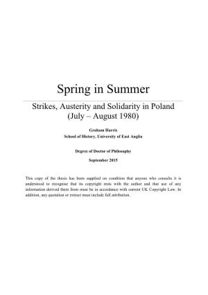 Spring in Summer Strikes, Austerity and Solidarity in Poland (July – August 1980)