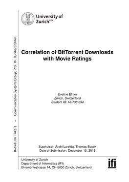 Correlation of Bittorrent Downloads with Movie Ratings