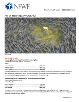 River Herring Program – 2009‐2016 Grants