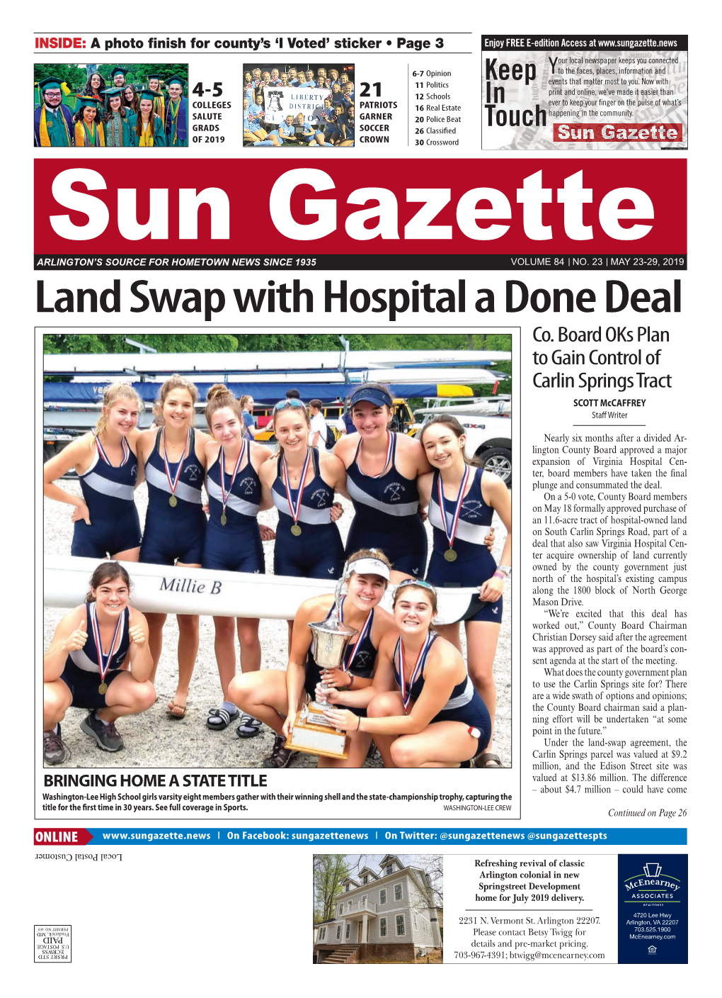 Sun Gazette ARLINGTON’S SOURCE for HOMETOWN NEWS SINCE 1935 VOLUME 84 NO