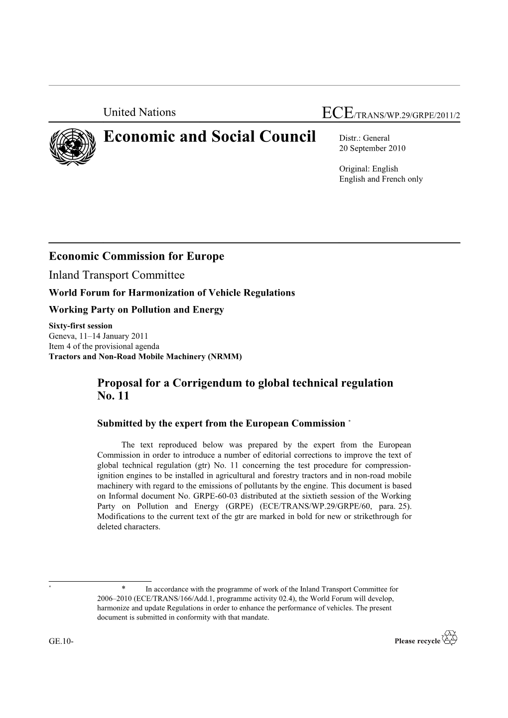 Economic Commission for Europe s16