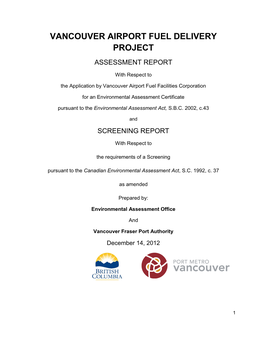 Vancouver Airport Fuel Delivery Project Assessment Report