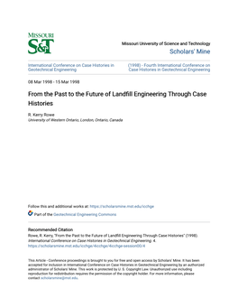 From the Past to the Future of Landfill Engineering Through Case Histories