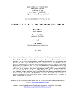 Residential Segregation in General Equilibrium