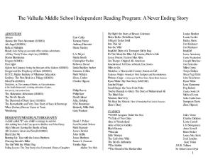 The Valhalla Middle School Independent Reading Program: a Never Ending Story