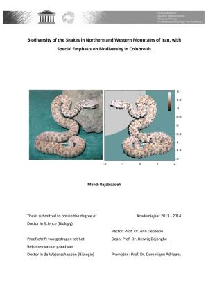Biodiversity of the Snakes in Northern and Western Mountains of Iran, With