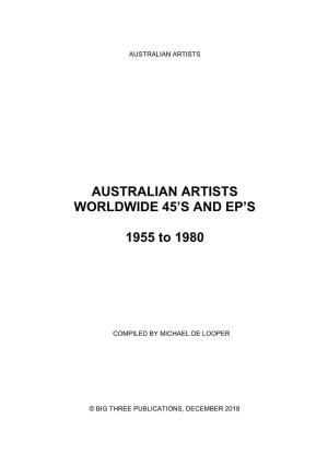 Australian Artists Worldwide 45S and Eps