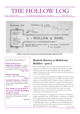 The Hollow Log, Issue 21, March 2004