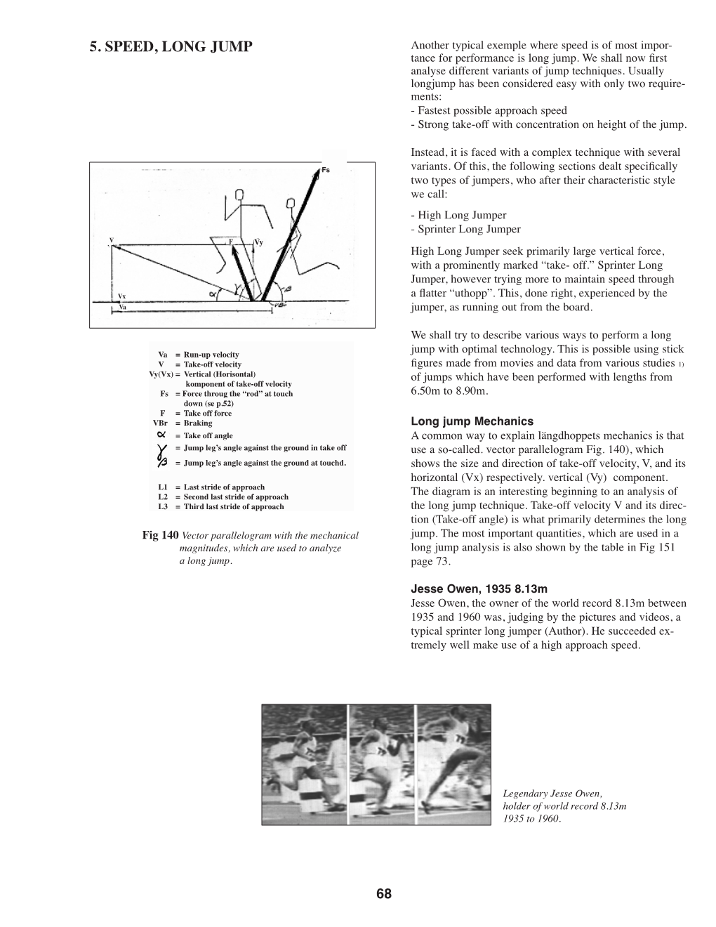 5. SPEED, LONG JUMP Another Typical Exemple Where Speed Is of Most Impor- Tance for Performance Is Long Jump