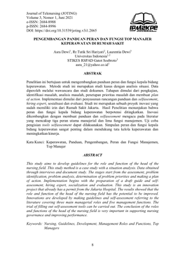 Journal of Telenursing (JOTING) Volume 3, Nomor 1, Juni 2021 E-ISSN: 2684-8988 P-ISSN: 2684-8996 DOI