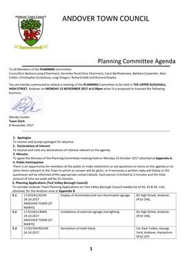 Planning Committee Agenda
