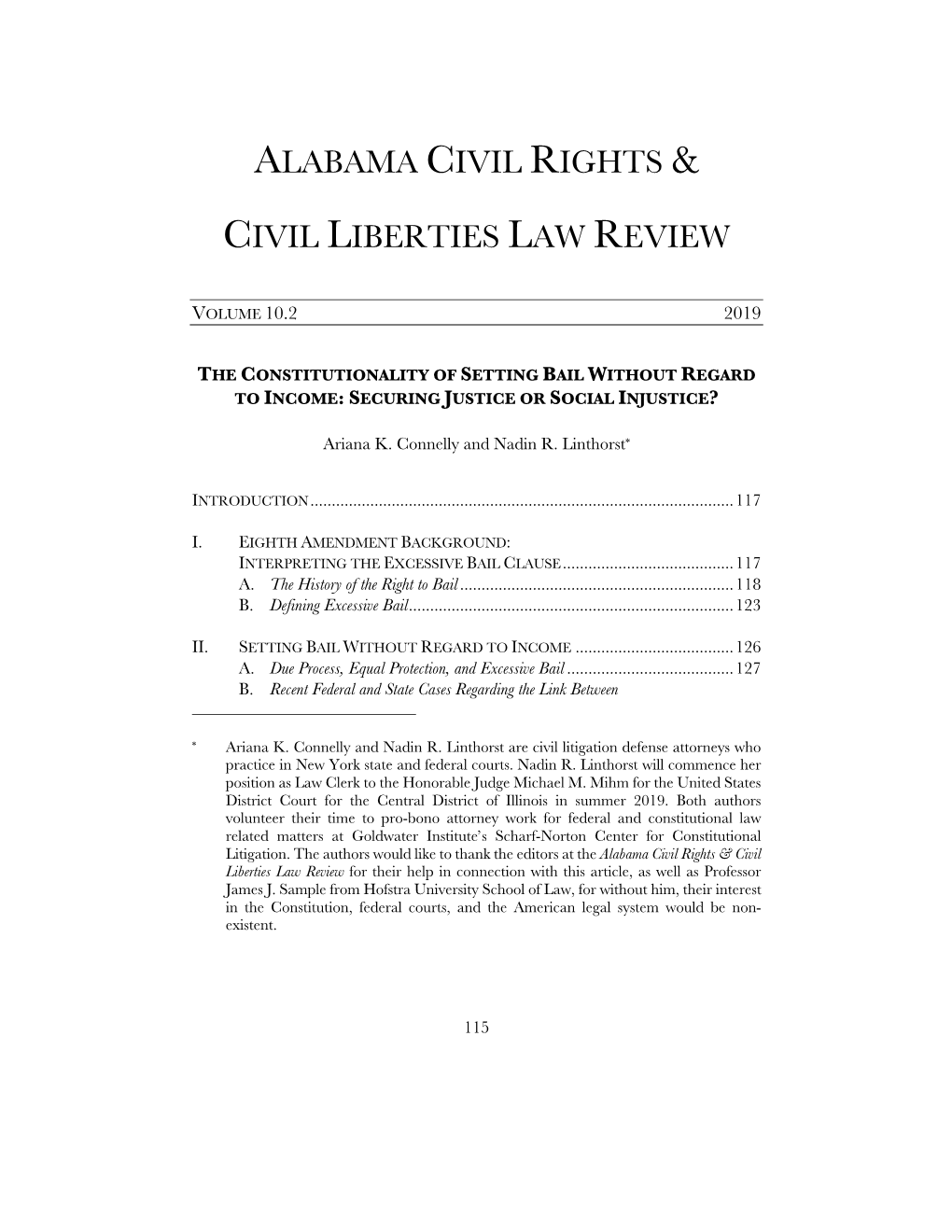 Alabama Civil Rights & Civil Liberties Law Review