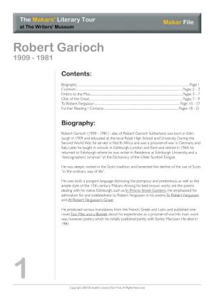 Robert Garioch 1909 - 1981