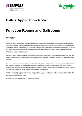 C-Bus Application Note Function Rooms and Ballrooms