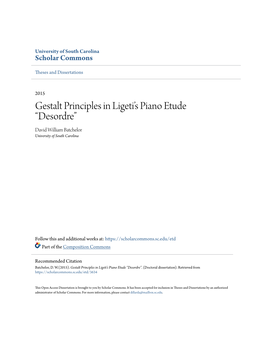 Gestalt Principles in Ligeti's Piano Etude “Desordre”