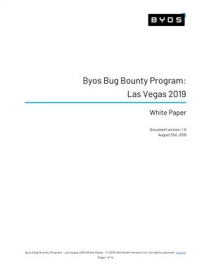 Byos Bug Bounty Program: Las Vegas 2019